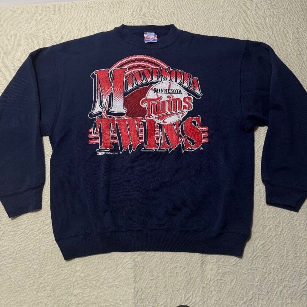 Vintage Trench Minnesota Twins Big Print Crewneck Sweatshirt Size XL